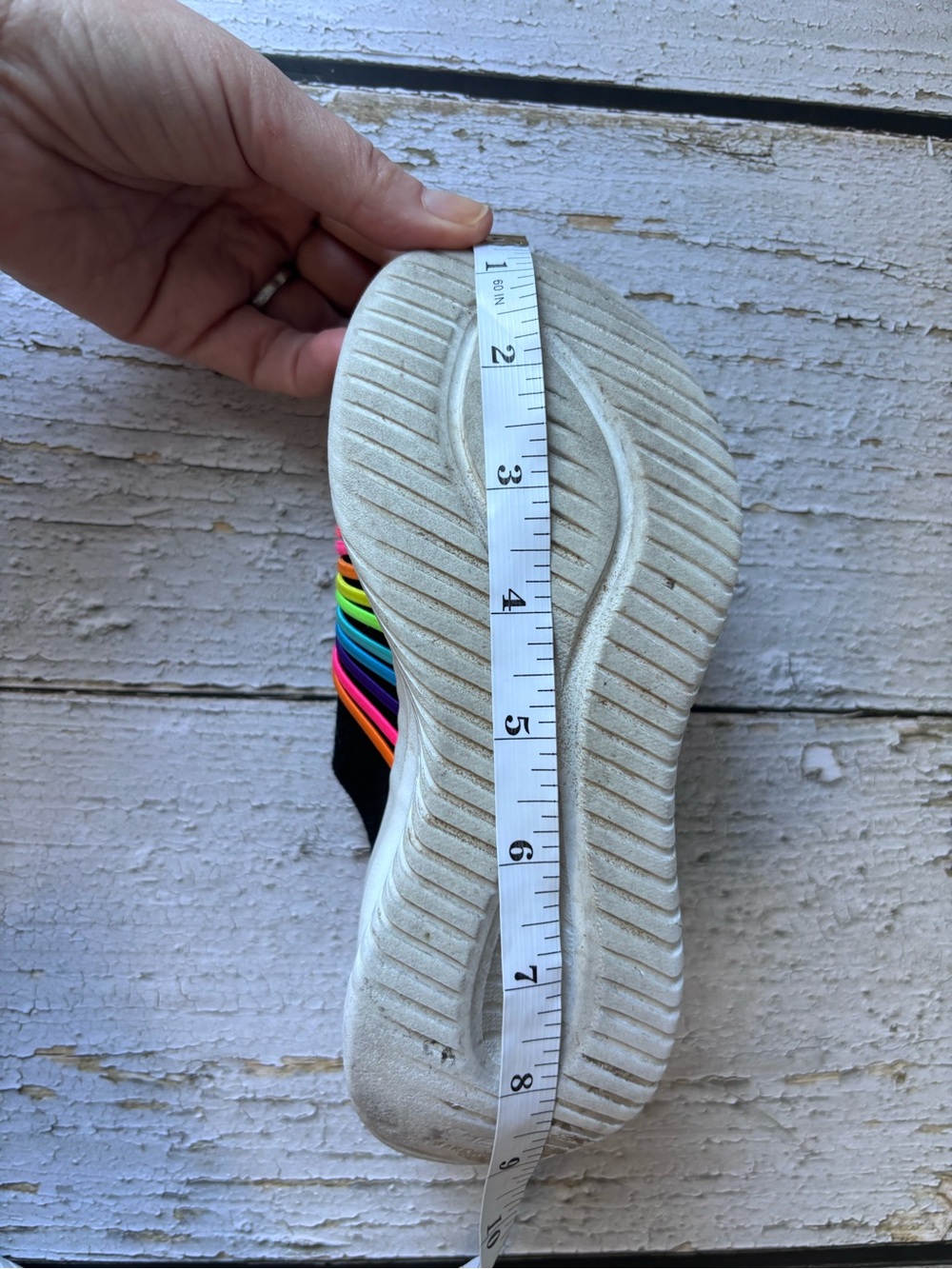 Skechers Kids Black Slip-On Sneakers with Rainbow Straps and Pink Lining - Picture 6 of 6